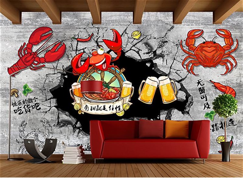 小龙虾创意墙绘